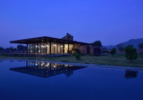 RajNikas Farm | Entire 2BR Pet-Friendly Glass House with Pool