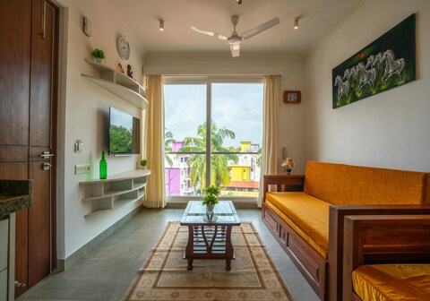 Calangute Luxury 1 BHK Pool Apartment with Gym