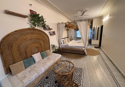 Ganga and Forest View Bohemian room