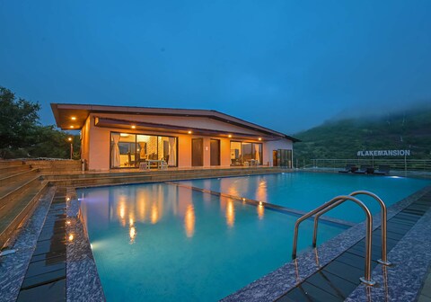 StayVista at Lake Mansion w/ Pool & Lake View