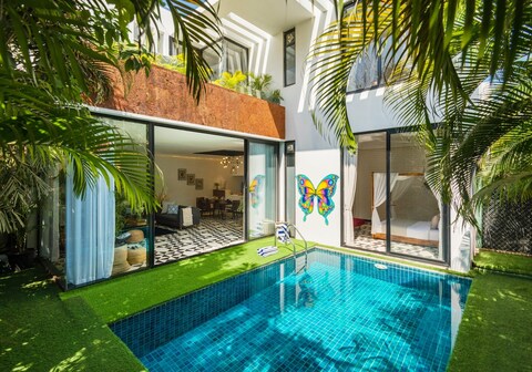 TBK VILLA10 5 mins vagator beach Pvt pool jacuzzi