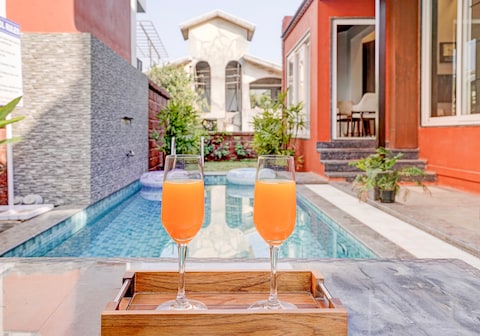 ELIVAAS 3 BHK Aamy Villa with Pvt Pool & Garden