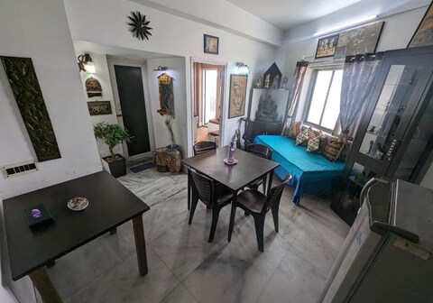 Decorated apartment with a beautiful balcony