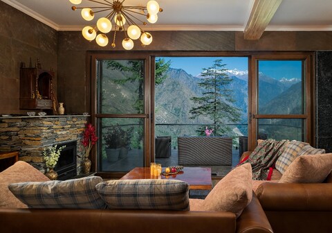 SaffronStays Hillstation over Tirthan Valley