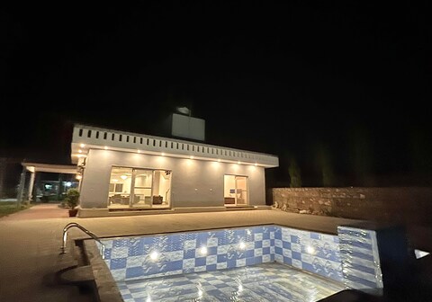 farmhouse with bonfire for new year parties