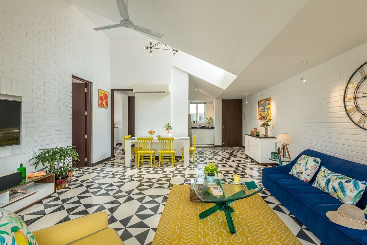 2Bed Stylish Home with Rooftop Pool near Candolim Beach - Tap to explore photos