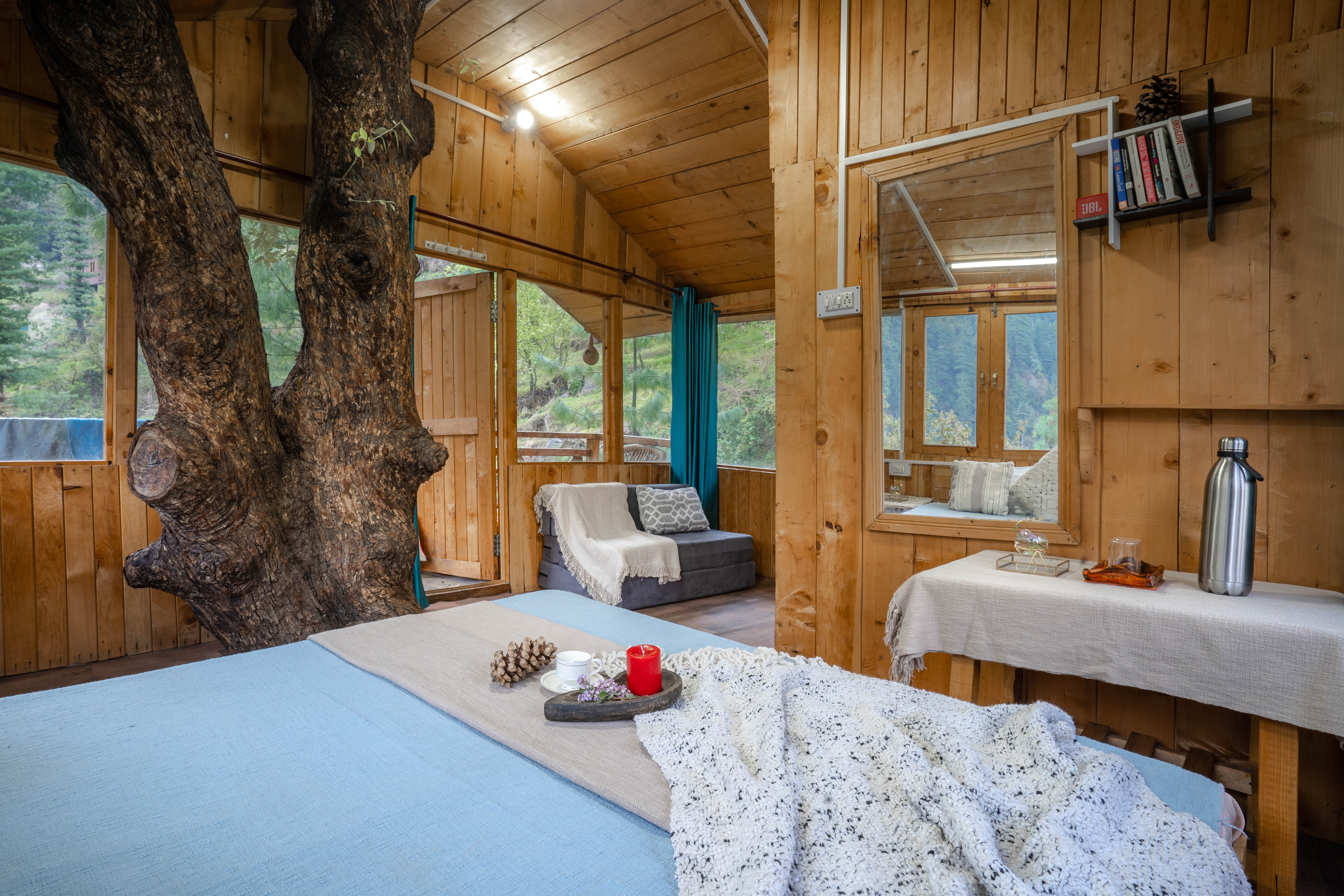 Whispering Pines Cottages| Treehut - Tap to explore photos