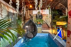 Volcastay village hut with projector balcony  pool, Zirakpur