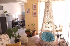AaryaStays: Boho 2BHK with Higher Floor Hill View and Car Parking, Thane