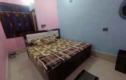 Double bed with private bathroom