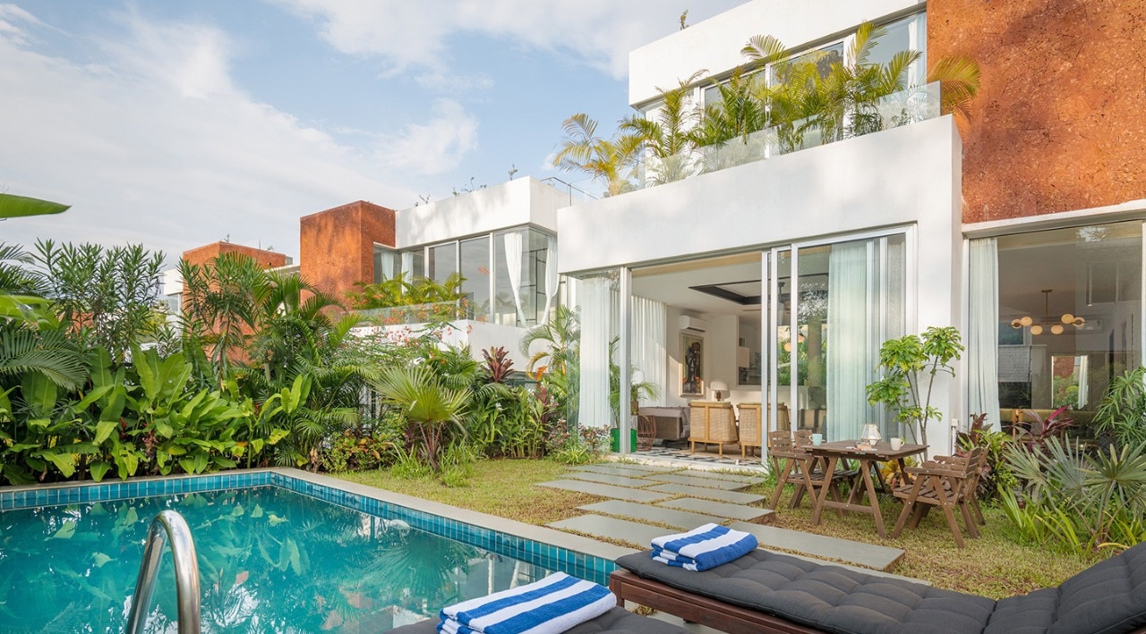 La Zamora Estate Villa (3BHK) at Vagator by Travaholic Stay - Tap to explore photos