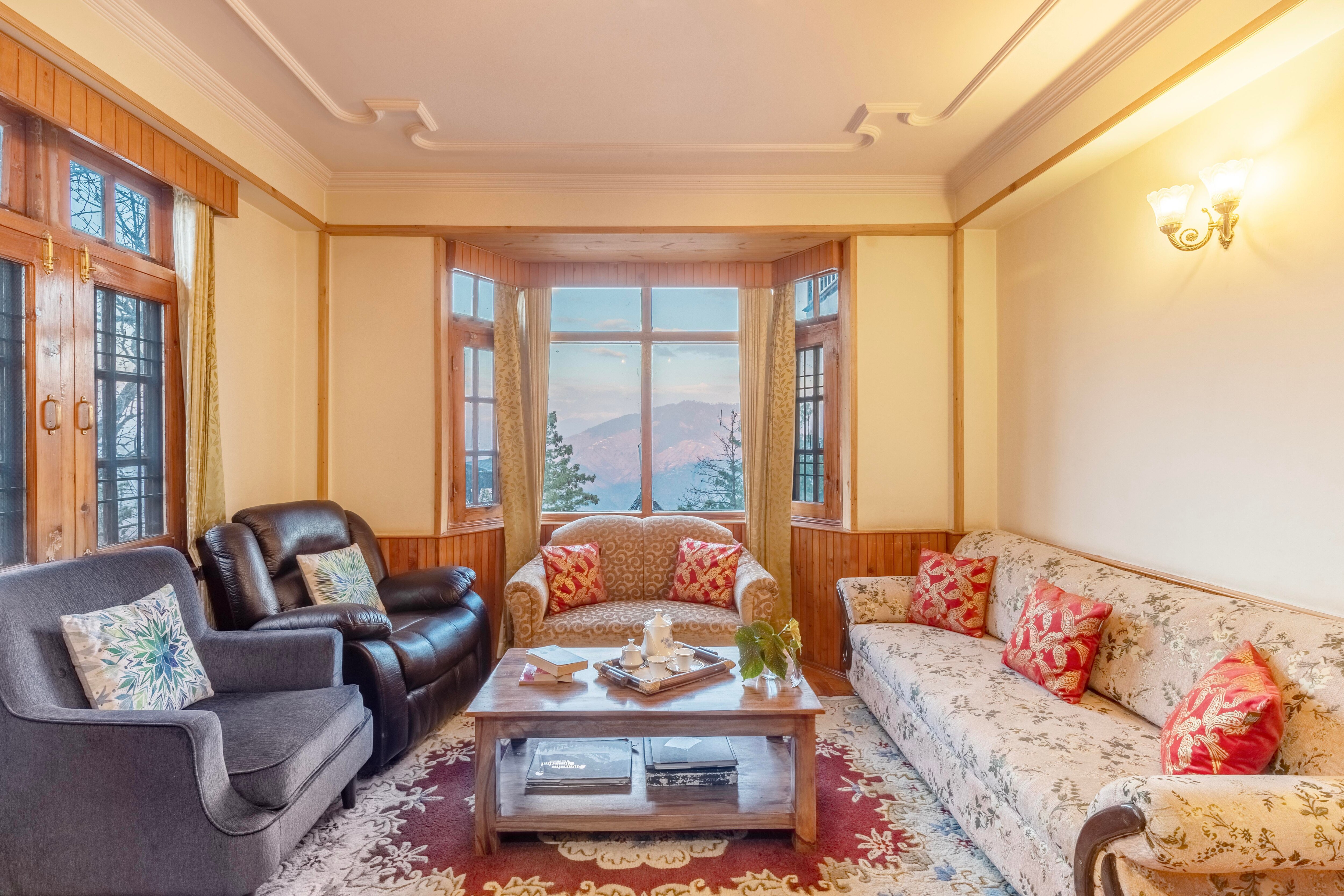Alaya Stays Deodar Luxe 5BHK Cottage with entertainment room in Shimla - Tap to explore photos