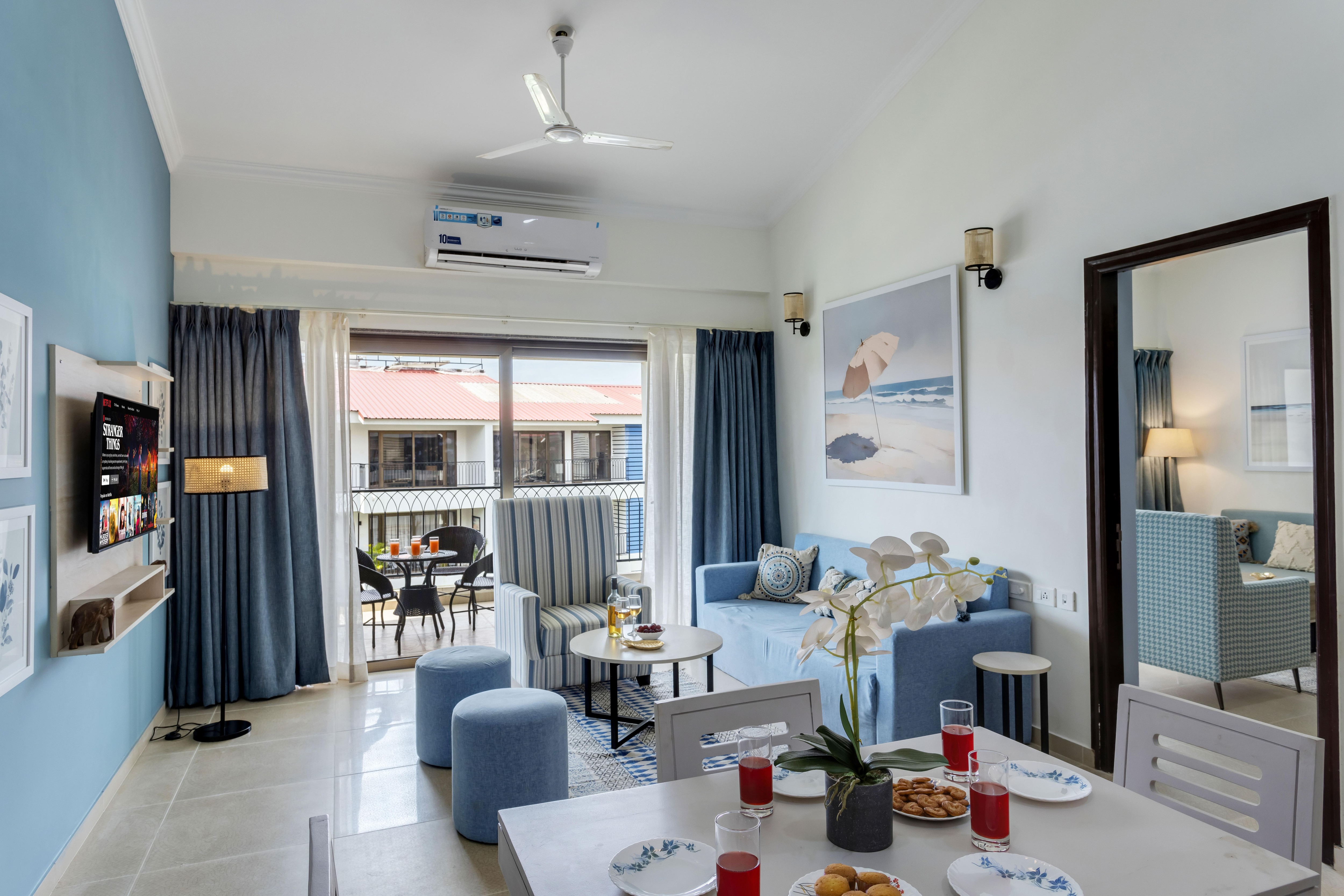 1BHK w Pool & Sauna | 2km to Calangute & Baga Beach | Hireavilla - Tap to explore photos