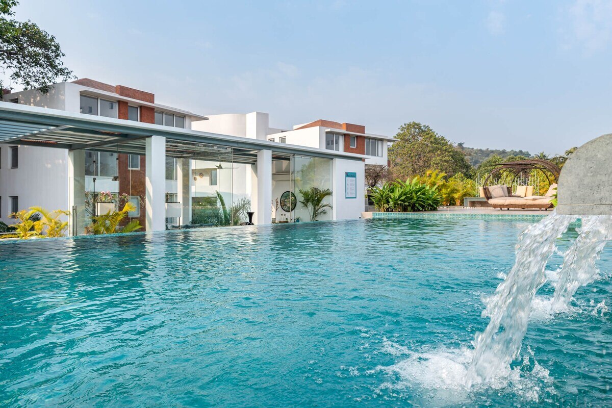 2Bed Stylish Home with Rooftop Pool near Candolim Beach - Tap to explore photos