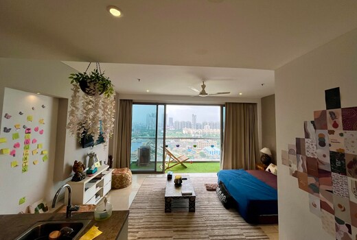 Two Passangers on Highrise Haven 16th Floor