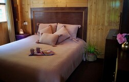 Purple Attic Room with Attached Bathroom
