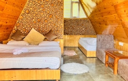 A frame cabin double occupancy