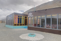 snow land wooden cottage, Pangong