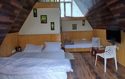 A frame cabin triple sharing