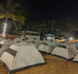 Camp Tent with shared bathroom