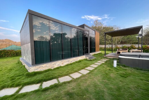 Medlin 2 | Nature - Inspired Luxury cabin with Jacuzzi in Hyderabad by Homeyhuts