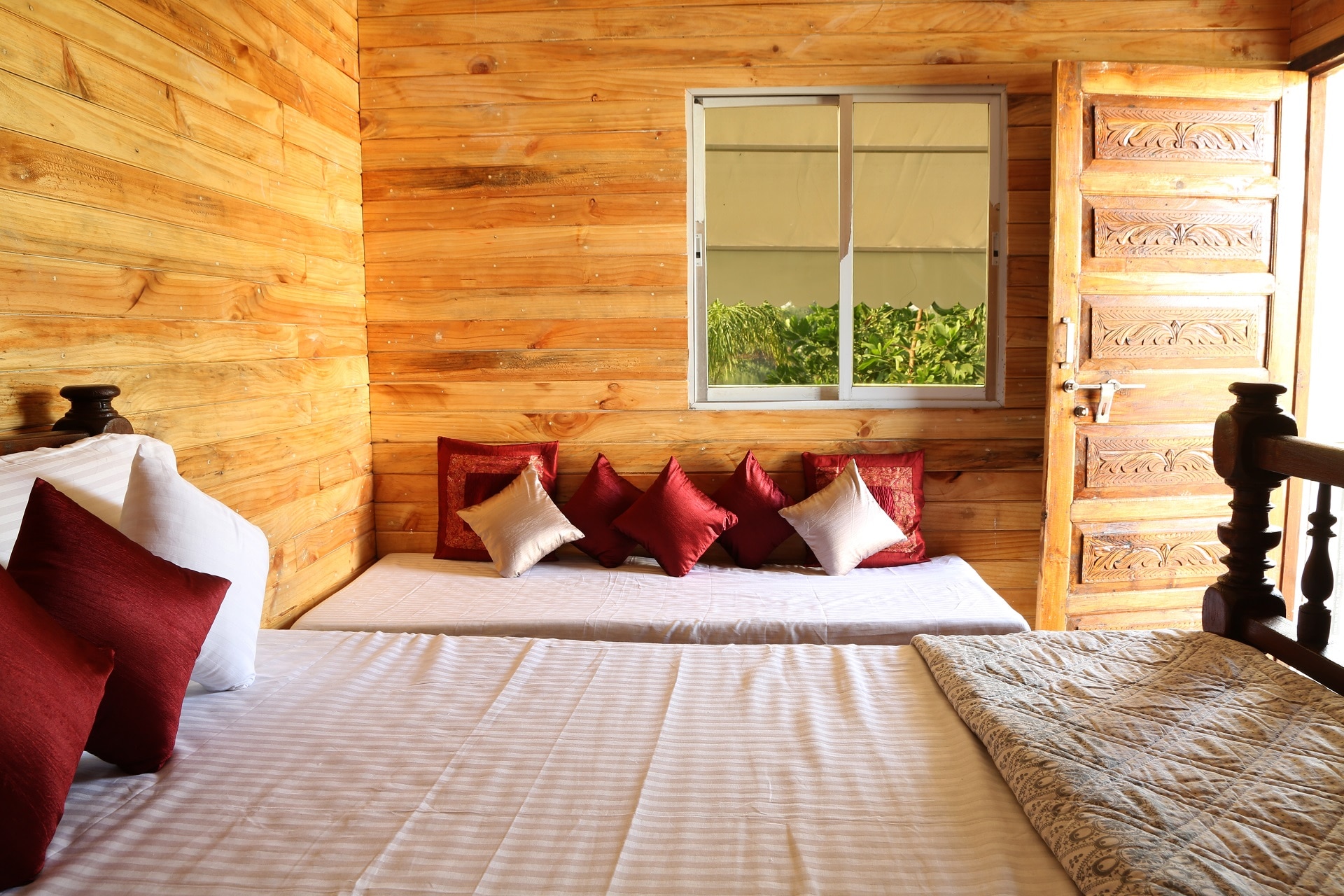 AC Lake Facing Wooden Interior Cottages 1