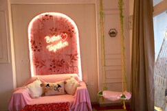 Cozy Corner Pink Dream Aesthetic Studio with Pool, Noida