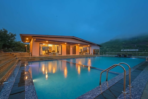 StayVista at Lake Mansion w/ Pool & Lake View