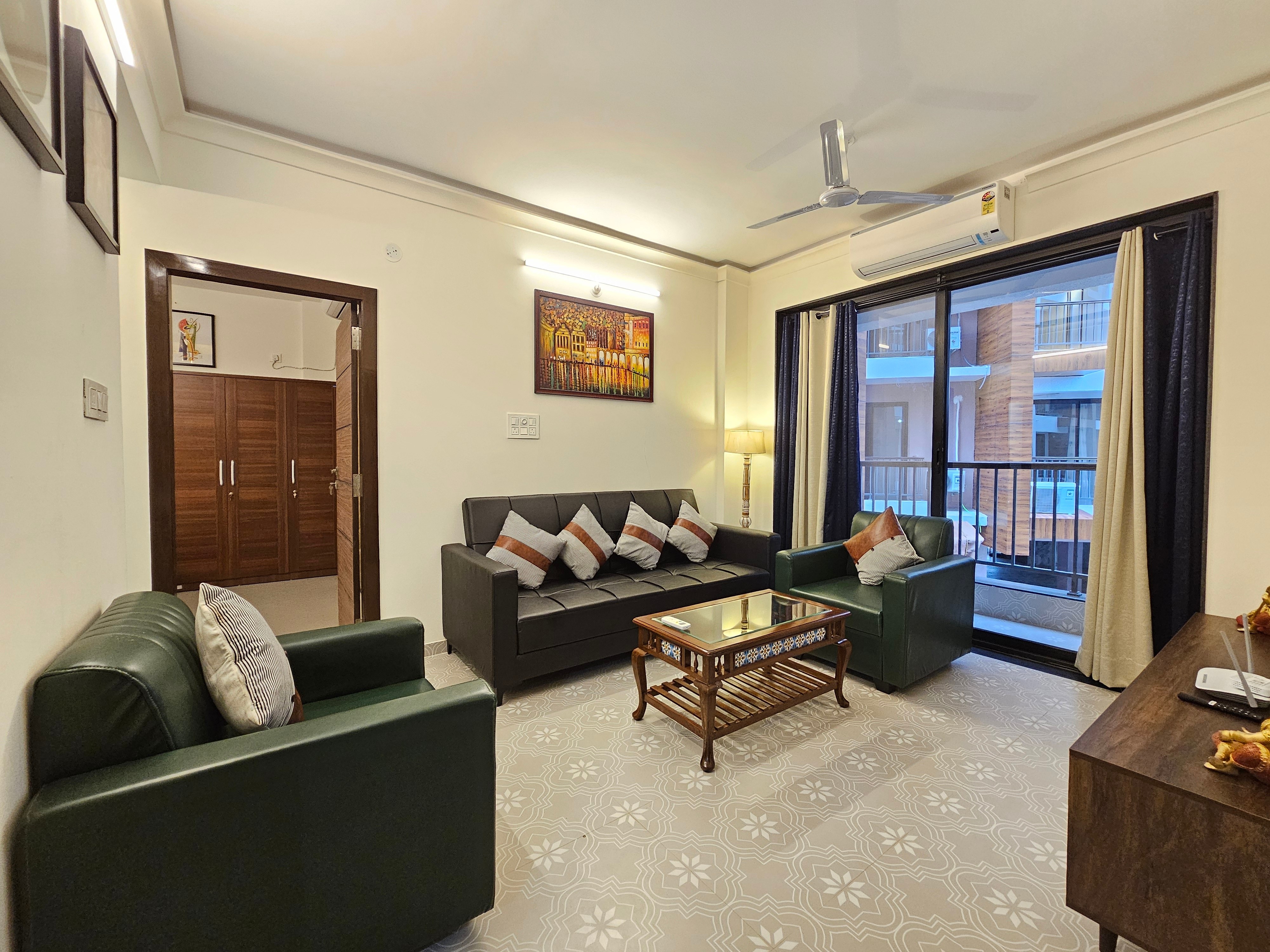 Mirashya 1BHK serviced apartment in Candolim - Tap to explore photos