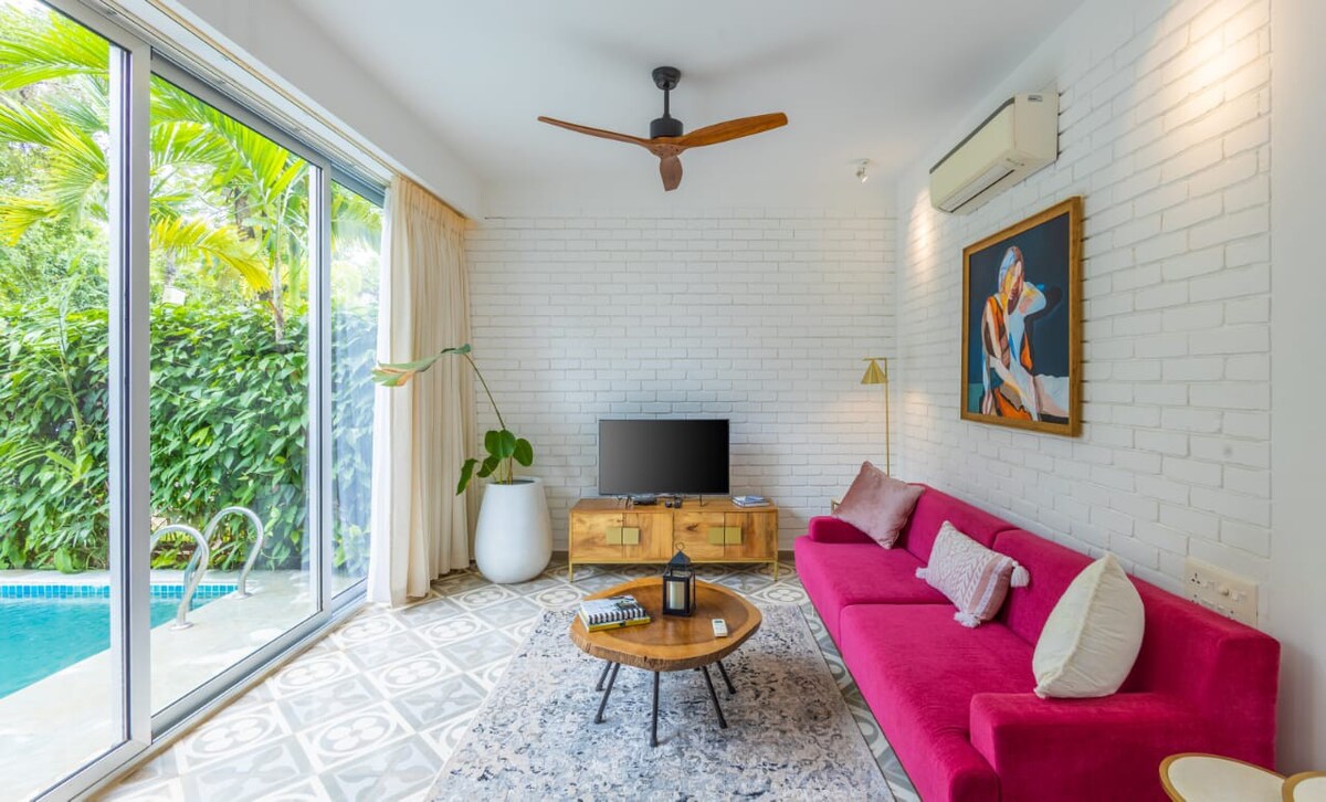 Hireavilla | Villa Venus - 2BHK with Private Pool | 9 min from Vagator - Tap to explore photos