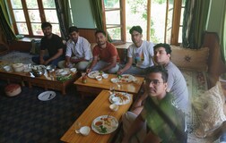 Double bed with private bathroom