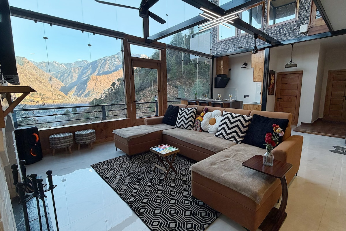 Kith Kin Farms 3BHK glass Villa jacuzzi Steam 𝗕𝗢𝗢𝗞 Kullu Villa