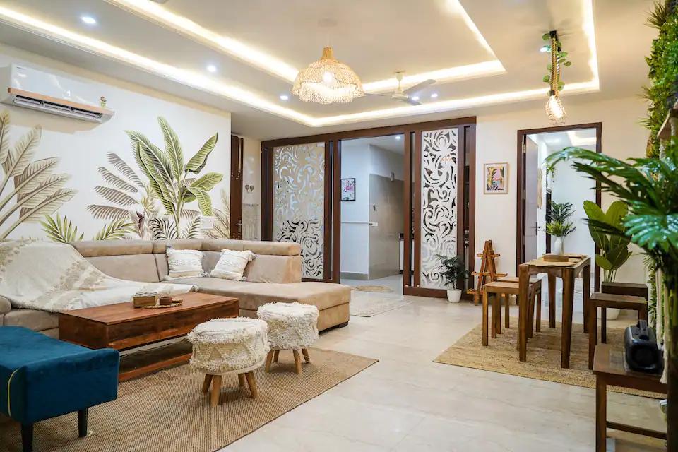 3BHK Tropical Gem Near Dhan Mill Chattarpur - Tap to explore photos