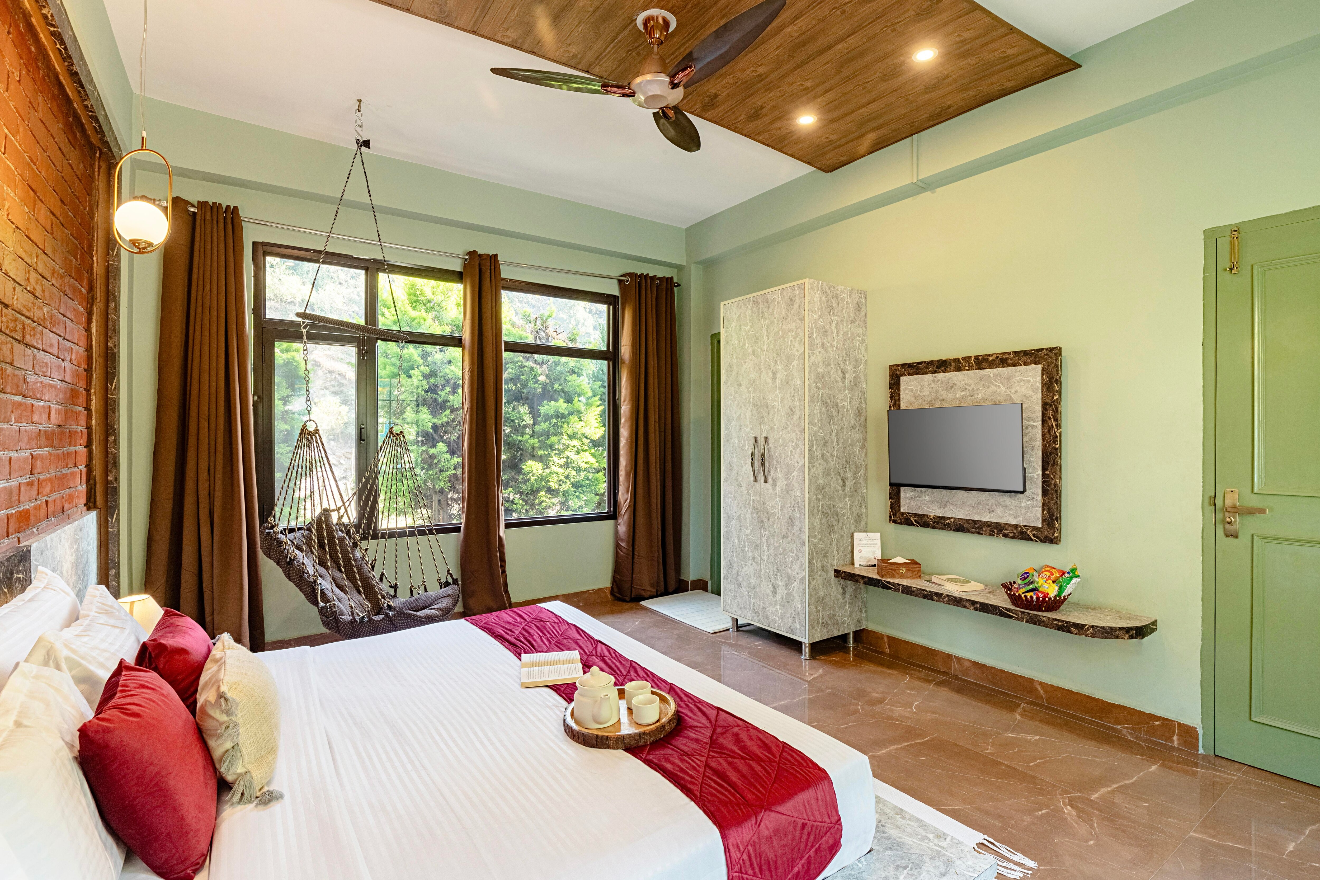 Alaya Stays Kainaat Pebble Pet friendly Room with Riverside Gazebo - Tap to explore photos
