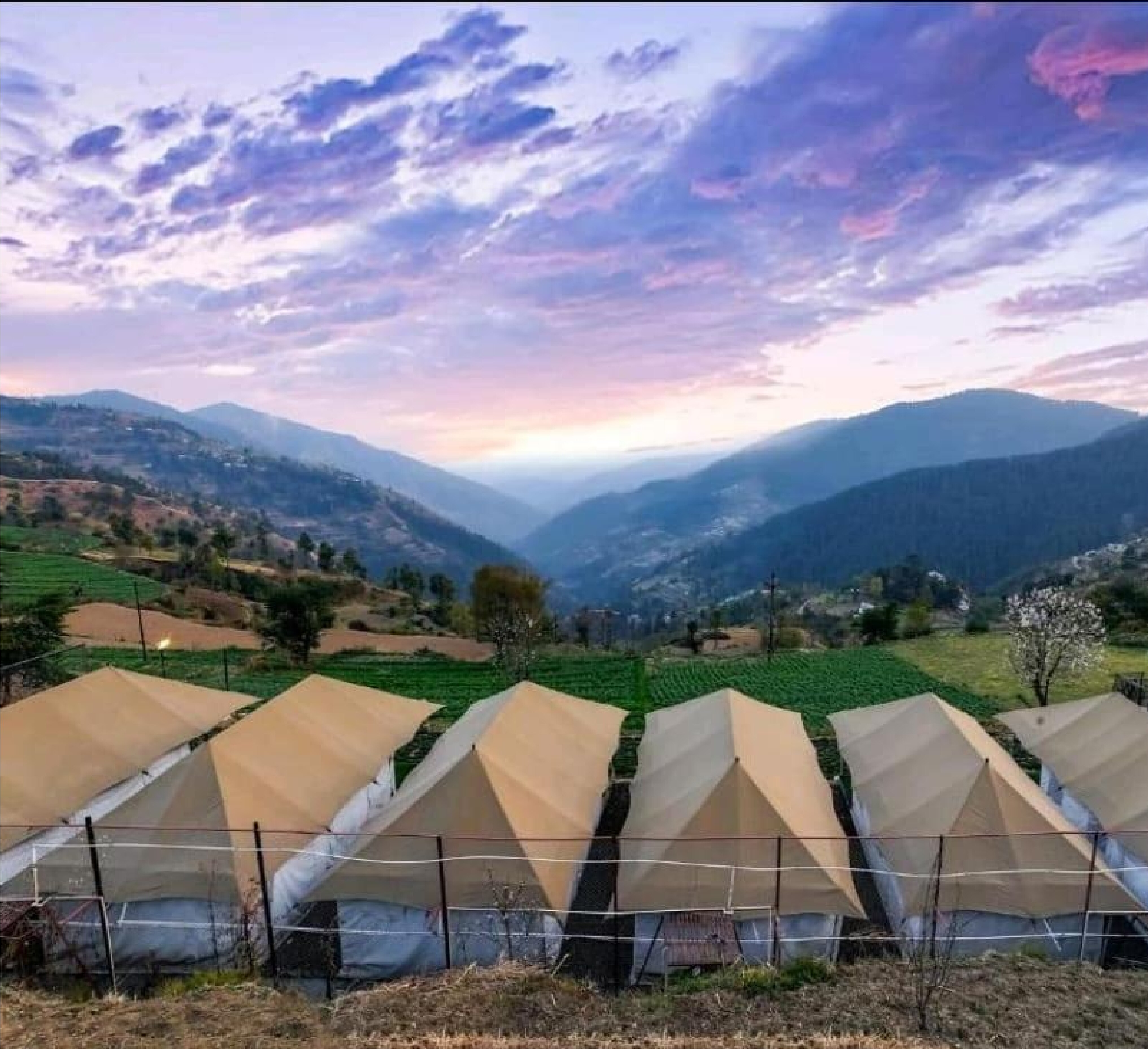 Dawn n Dusk Glamping tents with quintessential valley view - Tap to explore photos