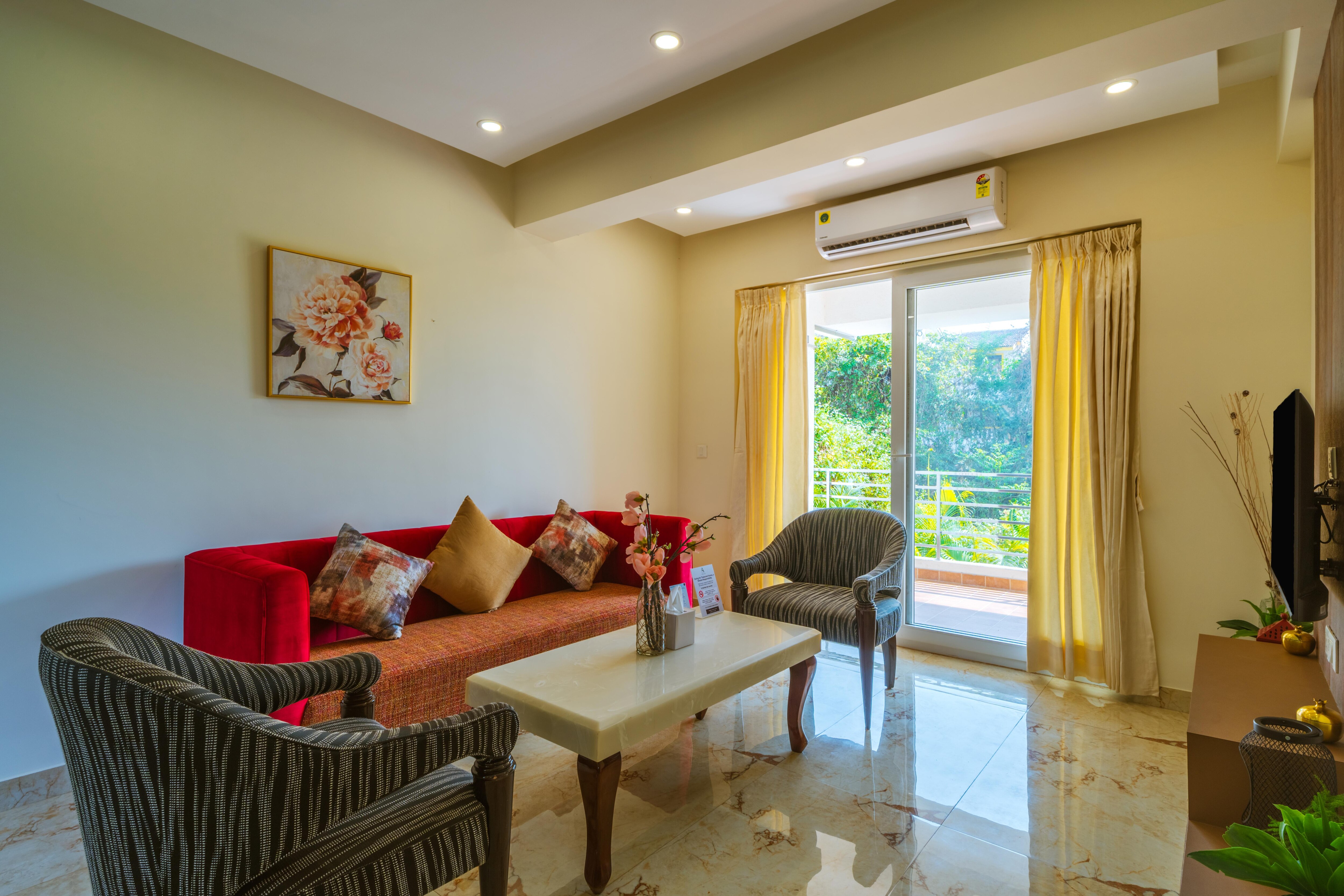 Alaya Stays Luxfort 2 BHK with Pool & Balconies - Tap to explore photos