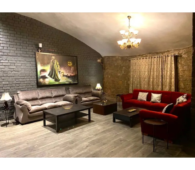6 BHK Luxury Villa Lounge with Pool and Garden - Tap to explore photos