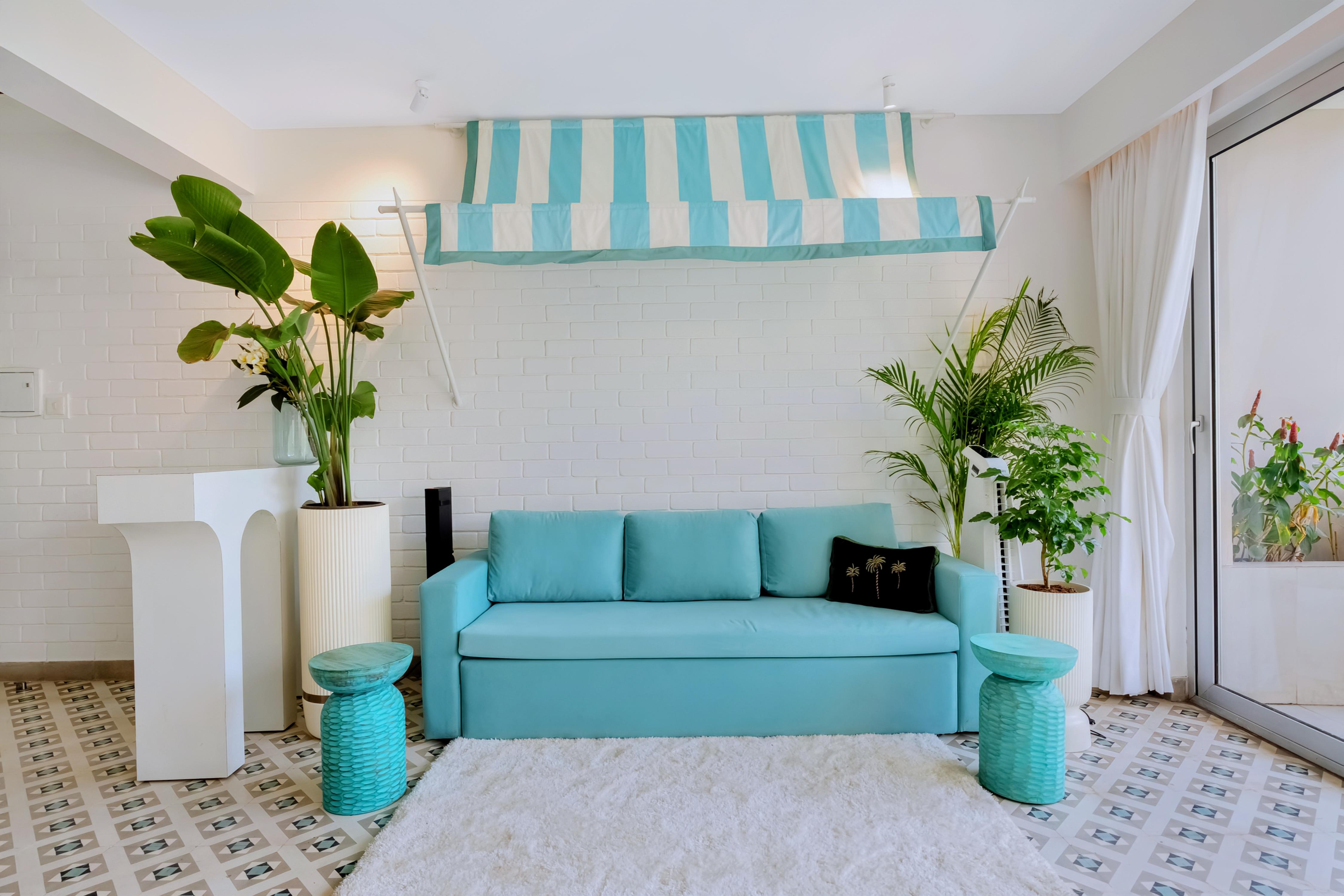 Sereno Santorini 2bhk Greek vibes w/ pvt jacuzzi near Candolim - Tap to explore photos