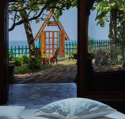 Main room offers luxury, while the second is cozy and slightly smaller, both with sea view.