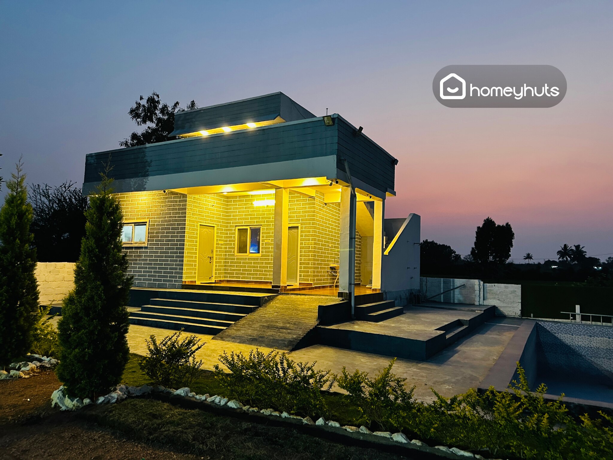 DRZ Farm Stay with Private Pool by Homeyhuts | 2BR | 𝗕𝗢𝗢𝗞