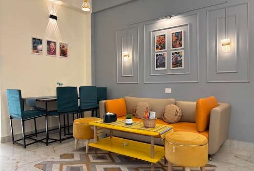 Beau Monde Symphony Artistic 3BHK with WiFi and Kitchen