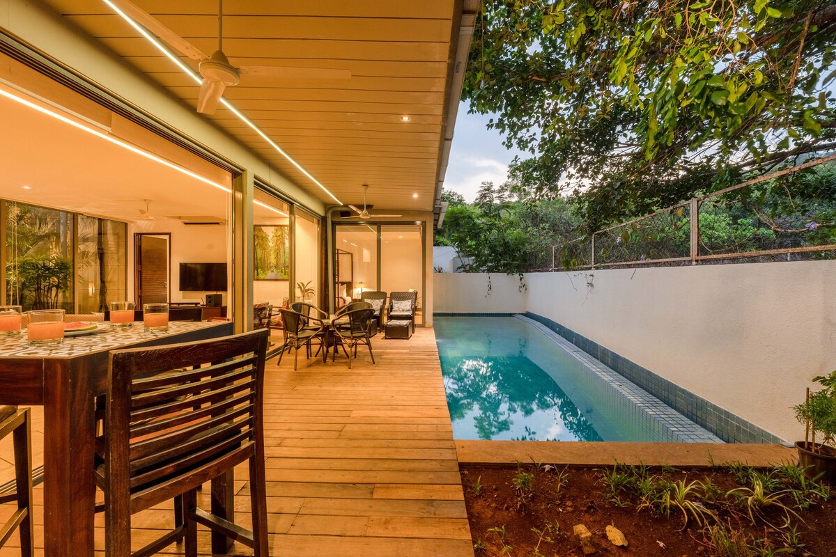 Hireavilla | Villa Aster - 3BHK with Private Pool in Parra - Tap to explore photos