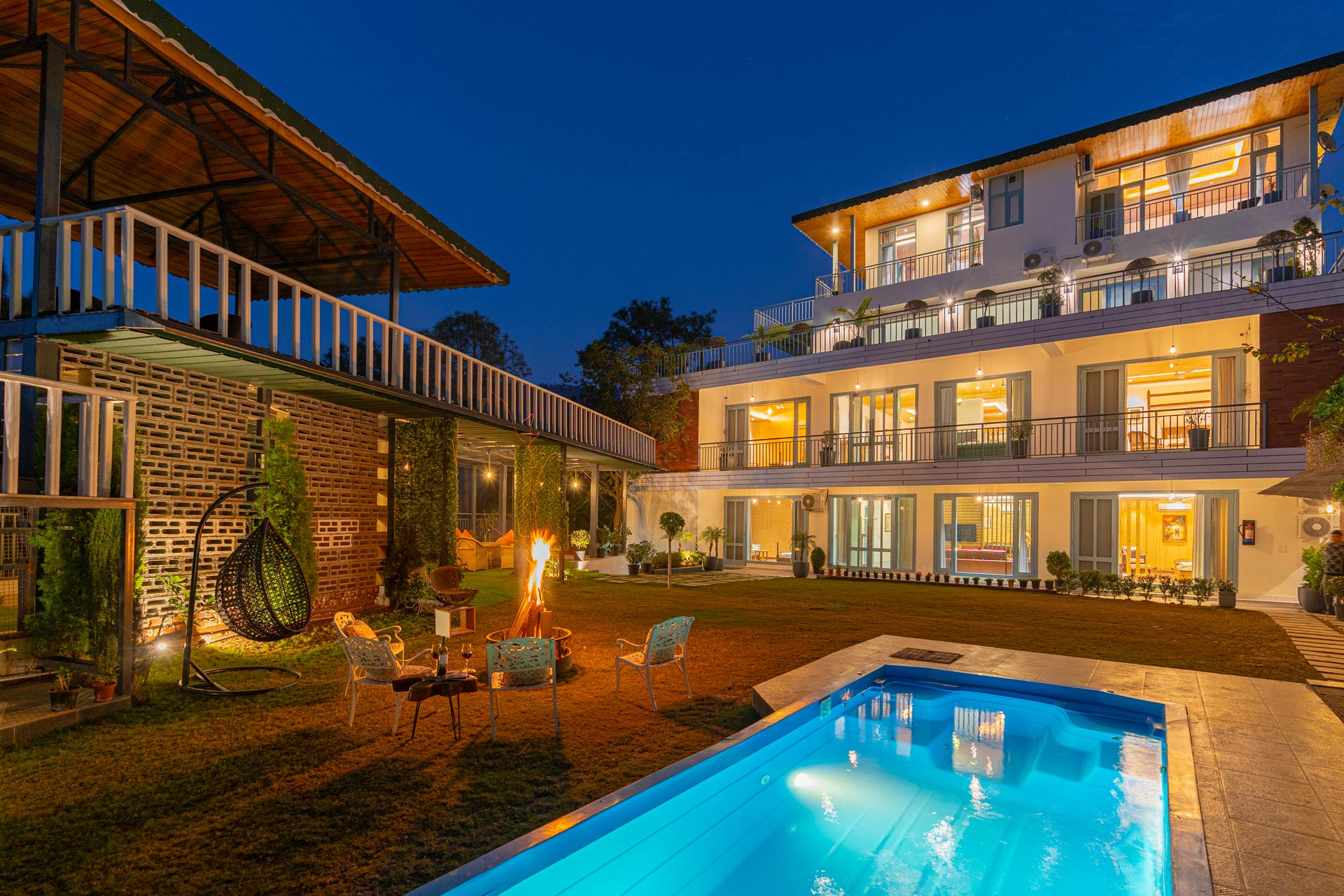 StayVista at Crescent @ Aykon Estate w/ Outdoor Pool - Tap to explore photos